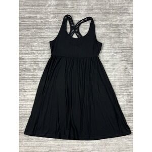 Cynthia Rowley Dress Womens Medium Black Sleeveless Rayon Blend Knee Length‎